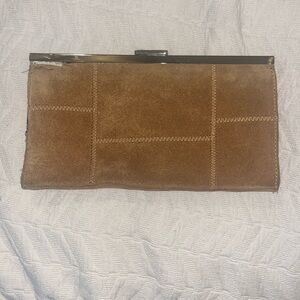 Suede Clutch Banana Republic Camel Color